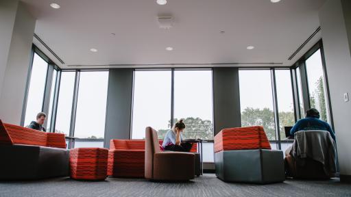 Student study lounge in Wentz Science Center